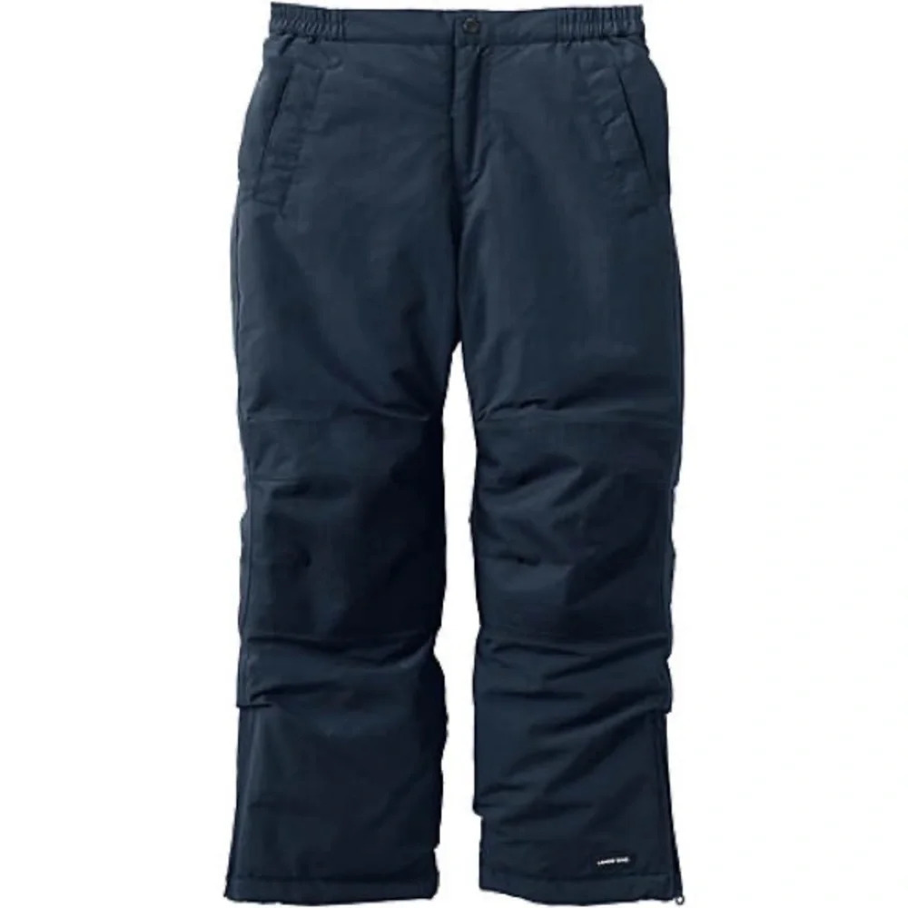 Lands End Kids Size 10 Navy Squall Waterproof Snow Pants Iron Knee‎ Insulated